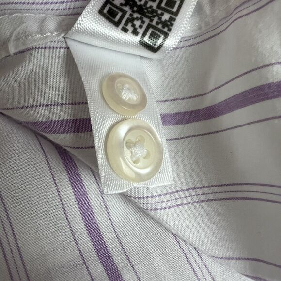 Bonobos Mens Purple White Striped Standard Fit Long Sleeve Button Down Shirt XL - Picture 4 of 6